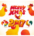 new year congratulation design rooster cock vector image