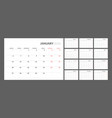 calendar for 2020 new year in clean minimal table vector image