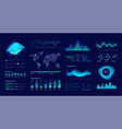 dashboard ui futuristic data panel with user vector image