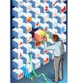 isometric infographic with standing man vector image vector image
