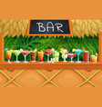 beach tiki bar alcoholic cocktails vector image vector image