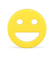 smiley yellow glossy happy face eyes open mouth vector image