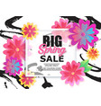 big spring sale banner with colorful flower vector image
