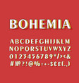 bohemia vintage 3d alphabet set vector image