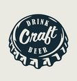 emblem with metal cork from a beer bottle vector image