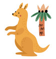 kangaroo in nature cute exotic animal character vector image