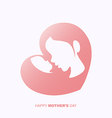 mother and a baby in heart shaped silhouette vector image vector image