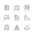set line icons playground vector image