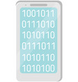 smartphone blue with touchscreen chatting sms vector image
