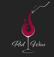 glass wine with splash logo design vector image