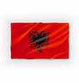 red and black flag of albania 3d object isolated vector image