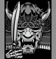 skull samurai vector image