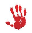 bloody hand print isolated white background vector image