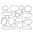 doodle style comic balloon bubbles vector image