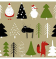 funny christmas holiday seamless pattern vector image vector image