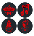 heavy rock music badge vintage label vector image
