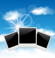 set pictures on blue sky background vector image vector image