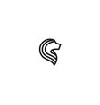 creative black lion head logo symbol vector image vector image
