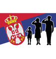 Serbia soldier family salute Royalty Free Vector Image