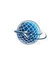 airplane and planet earth sign vector image