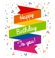 happy birthday greeting card vector image vector image