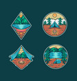 mountain camping sticker pack vector image vector image