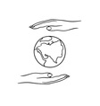 planet earth in hands vector image