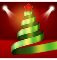 christmas tree from green ribbon and star eps 10 vector image vector image