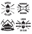 set of ski club vintage mountain winter badges vector image vector image