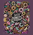 donuts hand drawn doodles vector image vector image