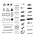 hand drawn ink strokes symbol set grunge vector image