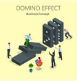 isometric man start domino effect a and chain vector image