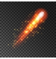 red glittering comet fire light sparks vector image