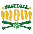 baseball mom bat ball star badge sticker vector image