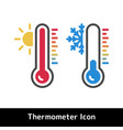 flat thermometer icon for hot and cold vector image