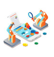 automated mobile app testing isometric vector image
