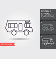camper van camping car icon outline vector image vector image
