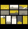 card collection with birds vector image vector image