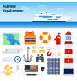 motor yacht and marine equipment vector image