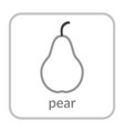 pear icon gray outline flat sign isolated white vector image