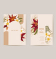 wedding invitation boho tropical palm leaves card vector image