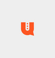 letter u chat logo design template vector image vector image