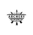 vintage arrow arrowhead badge emblem for archer vector image