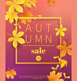 autumn sale vintage typography poster with gold vector image