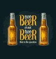 two beer glass vintage engraving vector image vector image