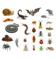 agricultural home pests insects and animals set vector image vector image