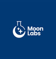 crescent moon laboratory logo icon vector image vector image