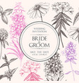elegant wedding card with meadow flowers vector image