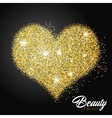 heart of gold glittering star dust love concept vector image