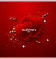 happy valentines day realistic 3d decoration vector image vector image